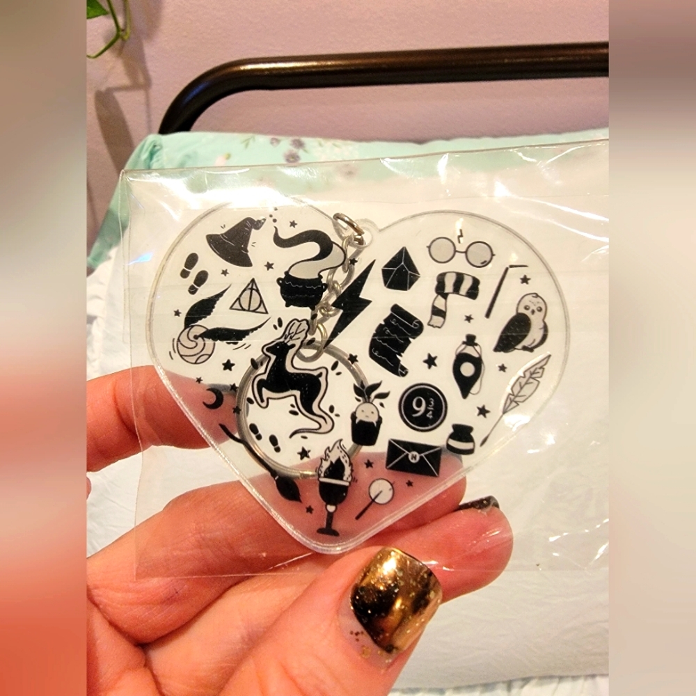 Harry Potter clear heart keychain